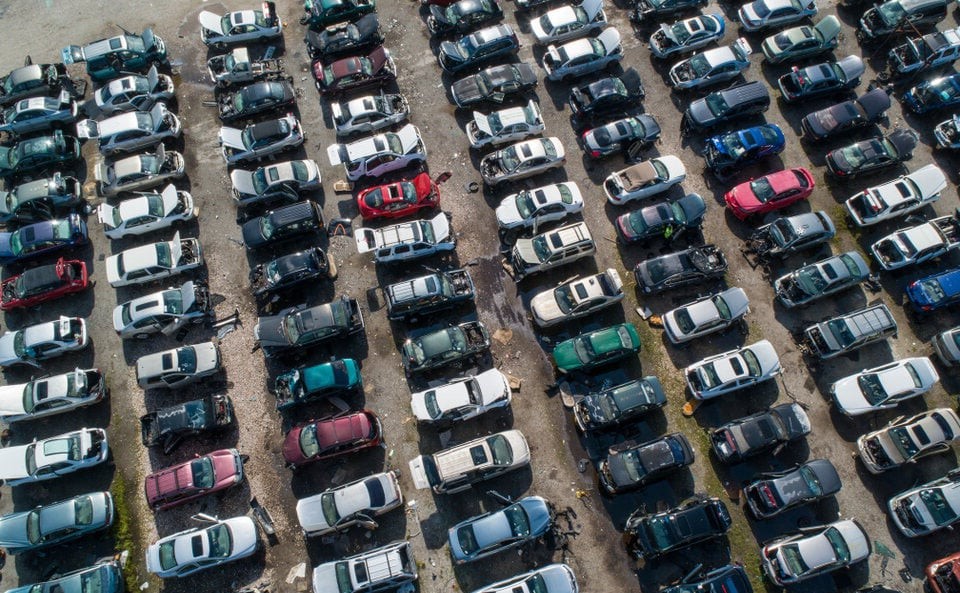 Auto Salvage yard filled with cars