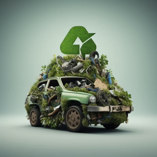car being recycled 