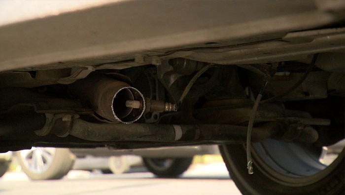Missing catalytic converter from car