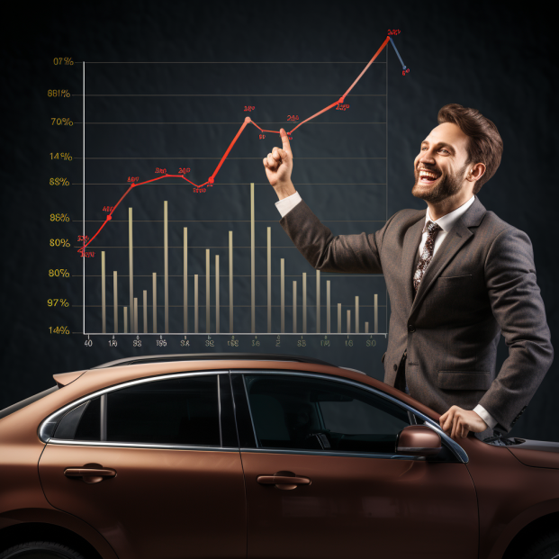 Person happy of strong used car market