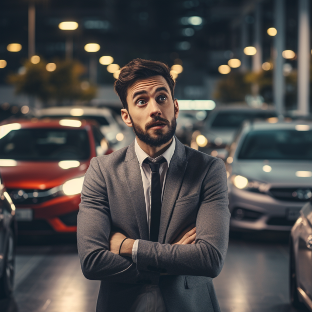 Person thinking about selling car